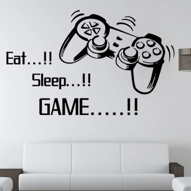 Eat Sleep Game виниловые украшения для дома игровой контроллер мальчиков спальни