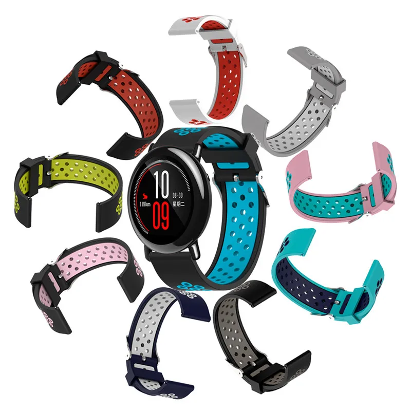 Силиконовый ремешок для Huami Amazfit Bip сменный Браслет Moto 360/Ticwatch 2/Samsung gear/Iwatch/Huawei Watch 2