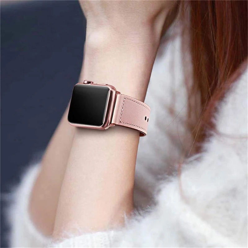 Кожаный ремешок для часов Apple Watch Series 5 4 3 2 1 браслета iwatch 44 мм 40 38 42