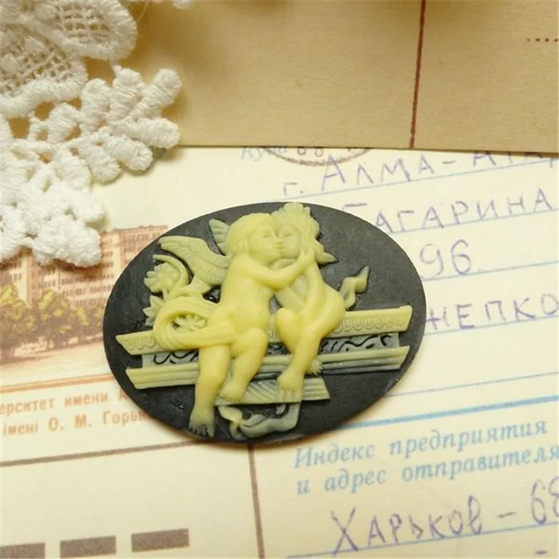 10 шт. разноцветные смолы 30x40 мм объятия Llittle Angel FlatBack Кабошон для ювелирных аксессуаров цепочки и ожерелья украшения