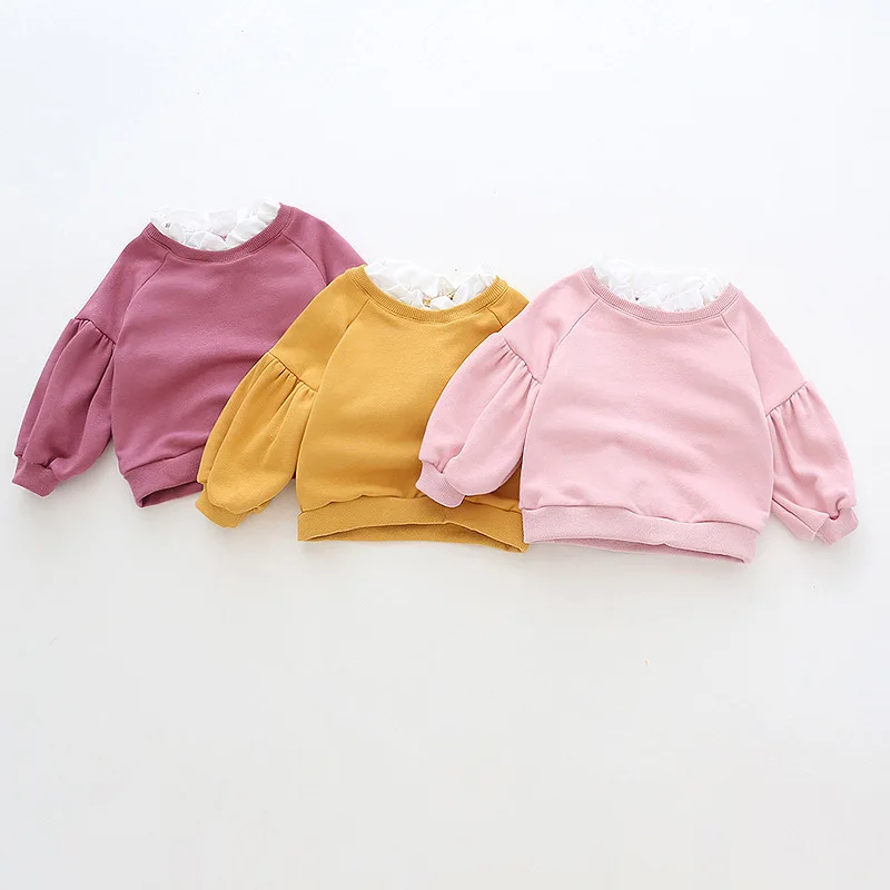 Толстовки для девочек с воротником оборками коллекция 2018 года осенне-зимняя