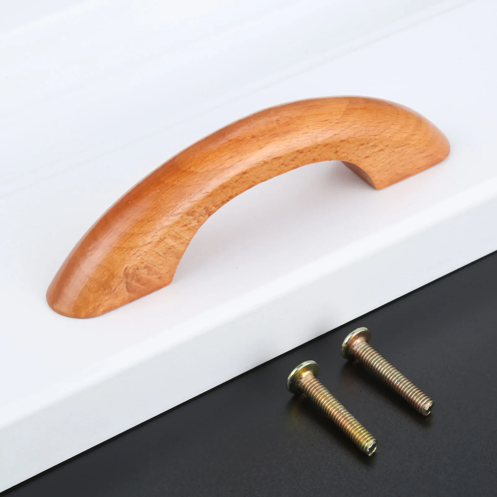 99mm Деревянные ручки 64-128 мм кухонная ручка для шкафа мебели твердый деревянный шкаф ручка двери выдвижной ящик ручки - Цвет: 99mm