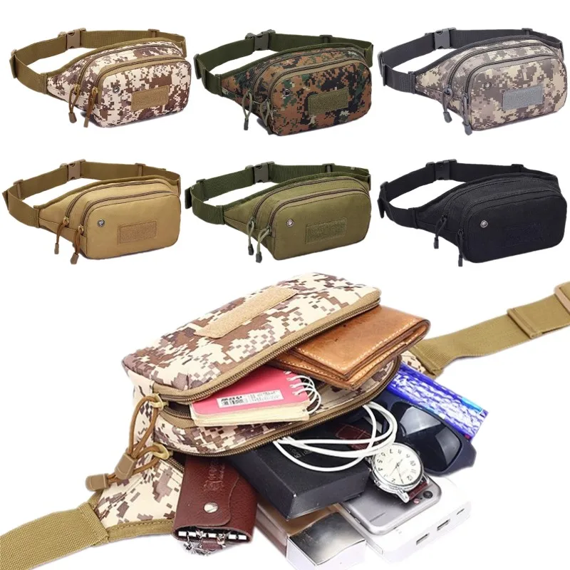 

Outdoor Military Tactical Waist Pack Waterproof Utility Canvas Waist Pouch Shoulder Bag Molle Camping Hiking Climbing Bags