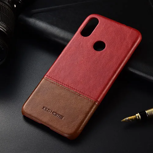 Чехол для Xiaomi Redmi Note 7 KEZiHOME, роскошный, хит цвета, натуральная кожа, твердая задняя крышка, Капа для Redmi Note7, чехол для телефона s - Цвет: red