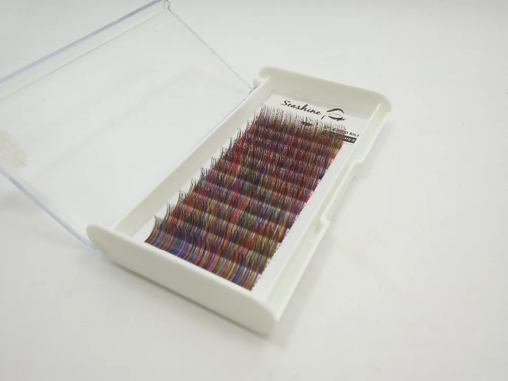 

New Arrial 0.10mm colorful Extension False rainbow color Super Soft makeup mix Colors free shipping