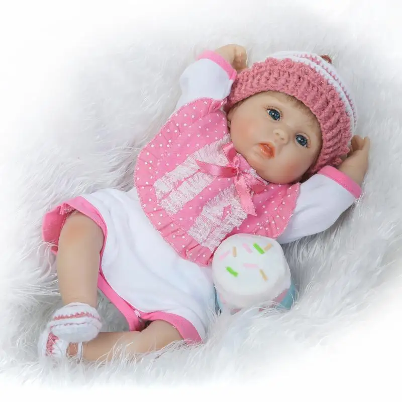 Новые 40 см 18 &quotМягкие силиконовые куклы Reborn милые reborn babies с пустышкой пустышка