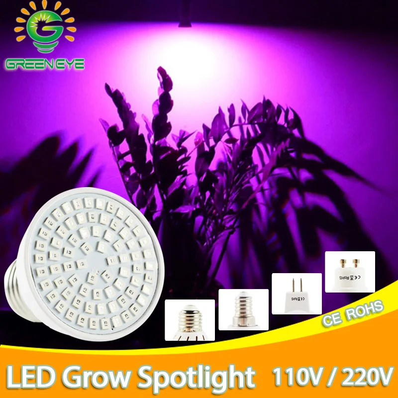 LED Grow Light 220V 110V 2835SMD 5W 6W E27 E14 MR16 GU10 Full Spectrum Lamp For Hydroponics Flowers Plants Vegetab | Освещение