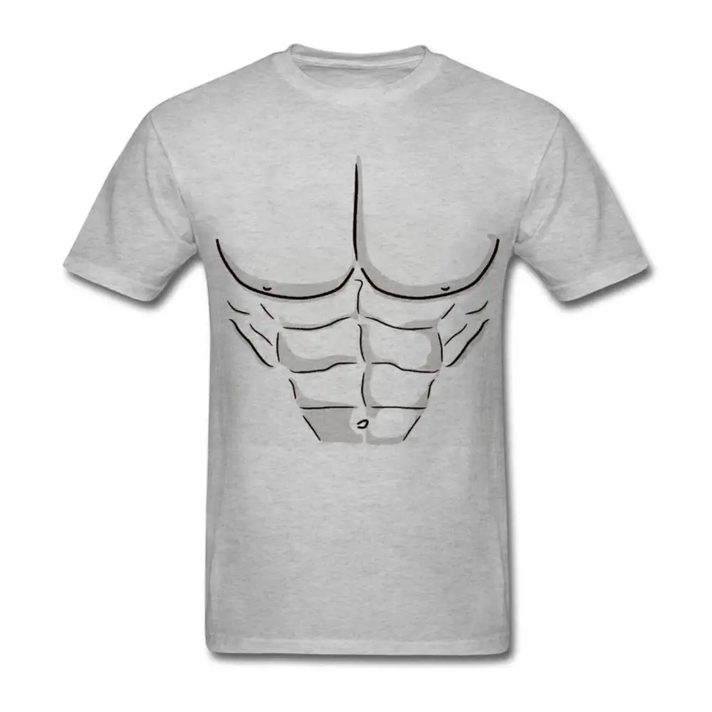 Поддельные ABS мышечные мужские Бодибилдинг Мужская Забавный Футболка короткий