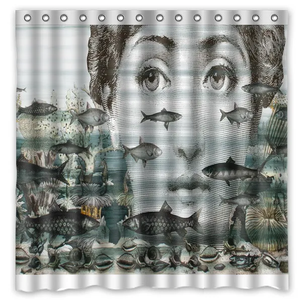 7" x 72" Водонепроницаемый душ Шторы Ванная комната Шторы rosenthal Piero fornasetti работы eco-friendly Ванна Шторы s добро пожаловать на заказ