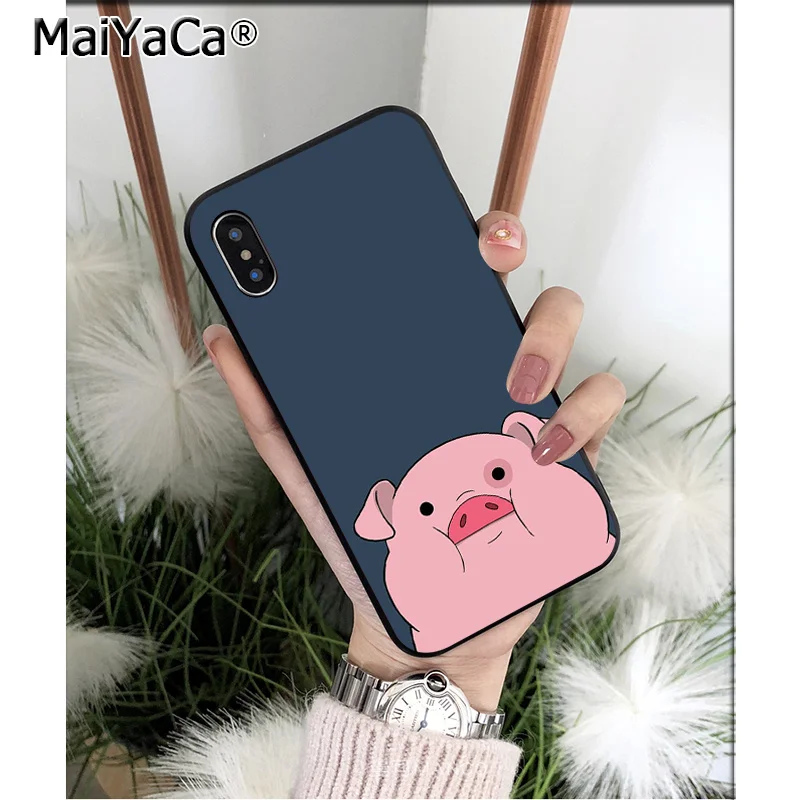 A2 MaiYaCa Гравити Фолз Waddles милый поросенок Силиконовый ТПУ мягкий черный чехол для телефона для Apple iPhone 8 7 6 6S Plus X XS MAX 5 5S SE XR - Цвет: A2