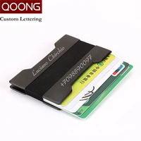 qoong metal id credit card holder case several colors pocket box business cards wallet with rfid anti chief wallet men women
