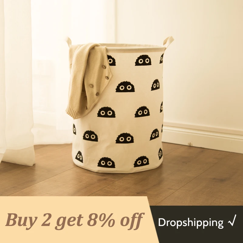 

New Laundry Basket Cartoon Toy Storage Large Basket Cotton Waterproof Dirty Clothes storage box portable Kids Laundry Organizer