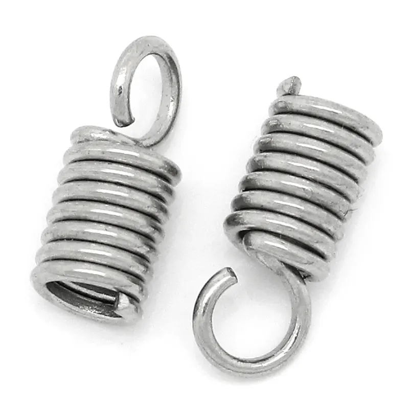 100 шт нержавеющей стали Пружинные колпачки Бисероплетение наконечники ожерелье