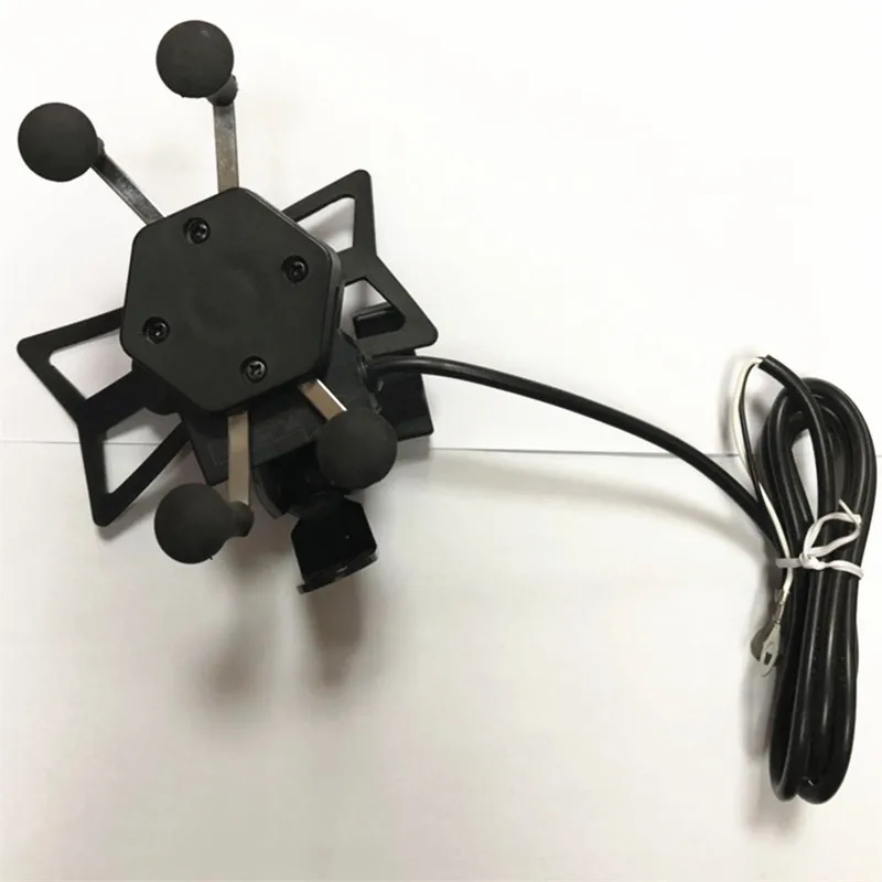 Универсальный держатель для телефона на руль мотоцикла с USB зарядкой|Накладки и