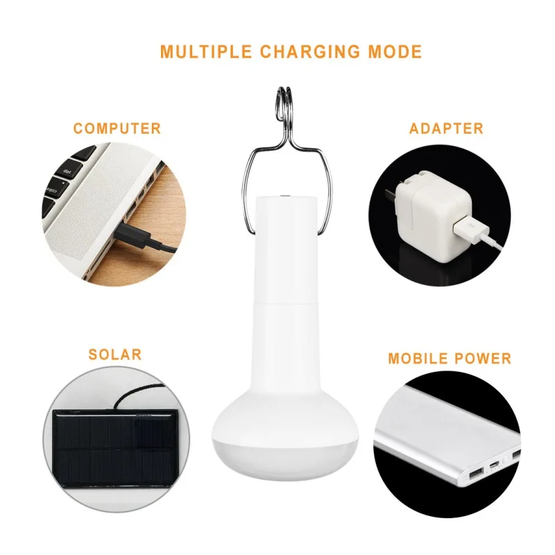 New Plug-in Solar Energy Outdoor Light Lamp Portable Bulb Power LED Lighting DC 5V USB Cable 3.7V | Лампы и освещение