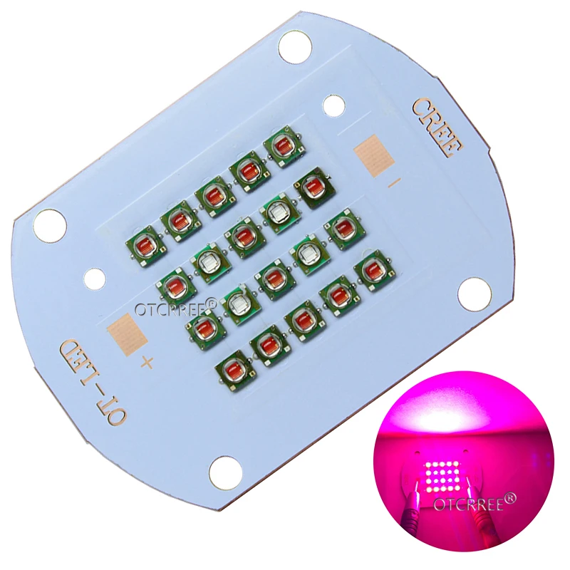 Customized 50W 60W Cree XP E Plant Grow Multi Chip LED Lamp Light XPE 620NM+ Royal Blue 450NM Diode Mixed On Copper PCB|Подвесные