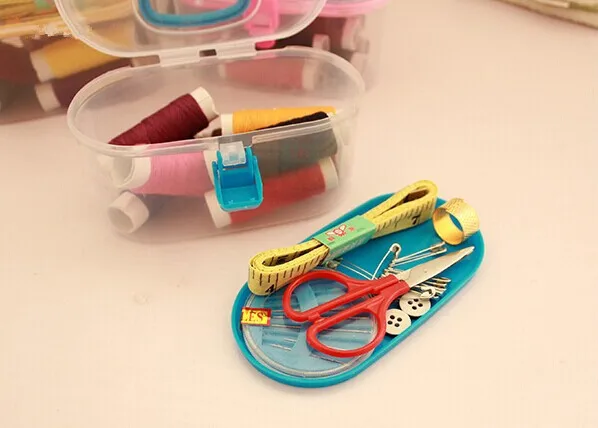 1SET Portable Mini Travel PP Sewing Box With Color Needle Threads Kits Set DIY Home Tools Storage OK 0037 | Дом и сад