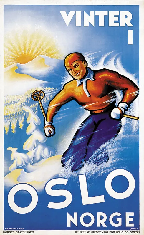 Норвегия туристические плакаты Oslo Norge зимние лыжные классические настенные