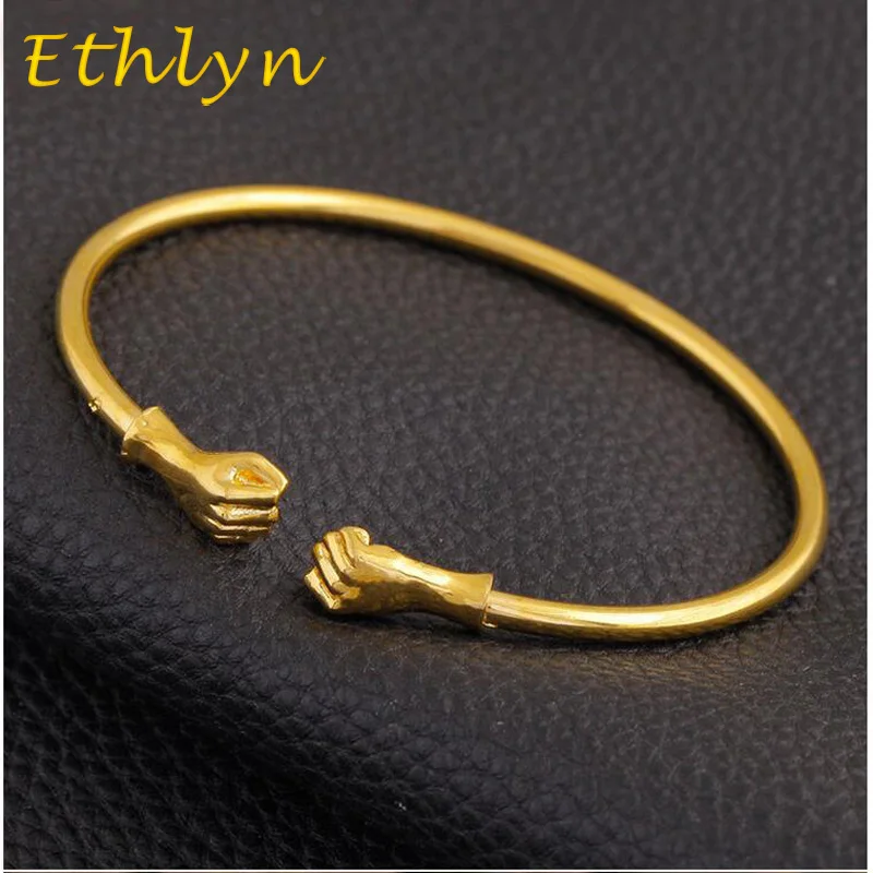 Женские вакуумные браслеты Ethlyn гладкие Открытые Браслеты золотистого цвета в