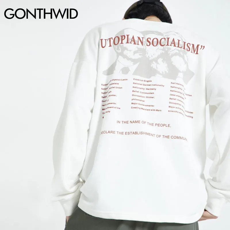 Мужские толстовки с принтом в виде Сталина GONTHWID Marx Engels Повседневный пуловер