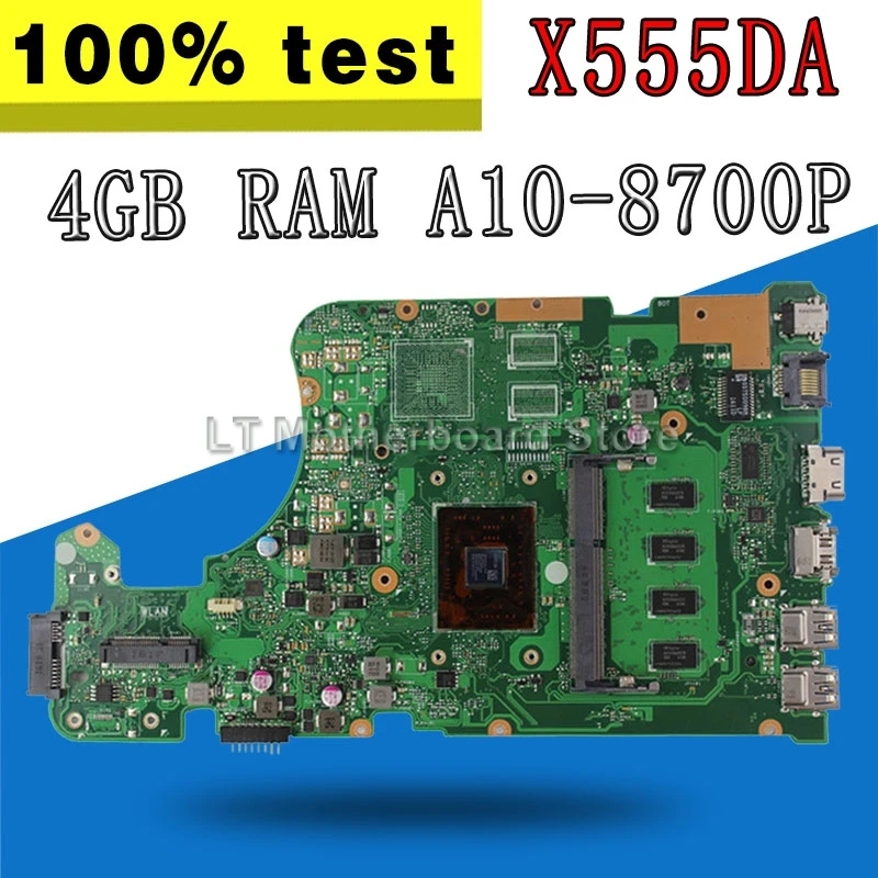

Материнская плата X555DA 4G/A10-8700P для For Asus X555Y X555YA X555YI X555D X555DG X555DA материнская плата для ноутбука X555YA материнская плата