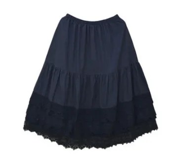 black 1921 Mori Girl многослойная кружевная повседневная юбка для женщин, винтажный стиль, Сказочная кружевная вышивка, плиссированная Нижняя юбка размера плюс, Saias#1921 - Цвет: black 1921