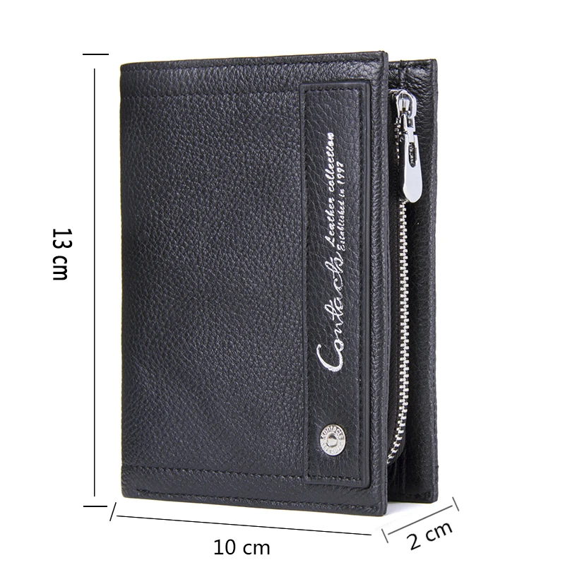 CONTACT'S Высококачественный модный мужской бумажник из натуральной кожи с