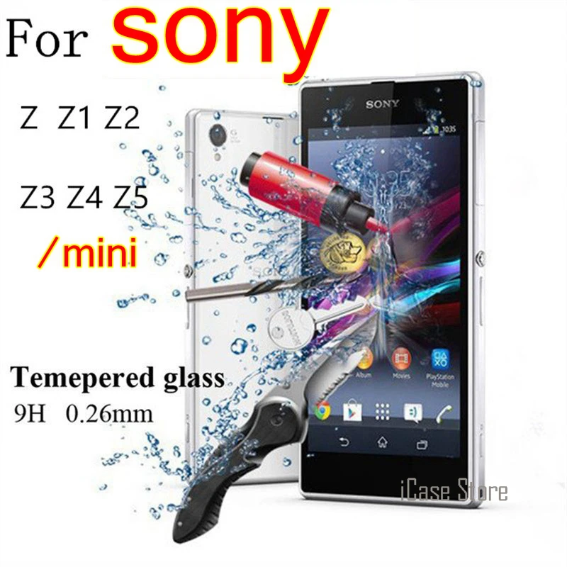 Премиум 0 26 мм 9H закаленное стекло для sony xperia Z Z1 Z2 Z3 Z4 Z5 Compact mini Защитная пленка