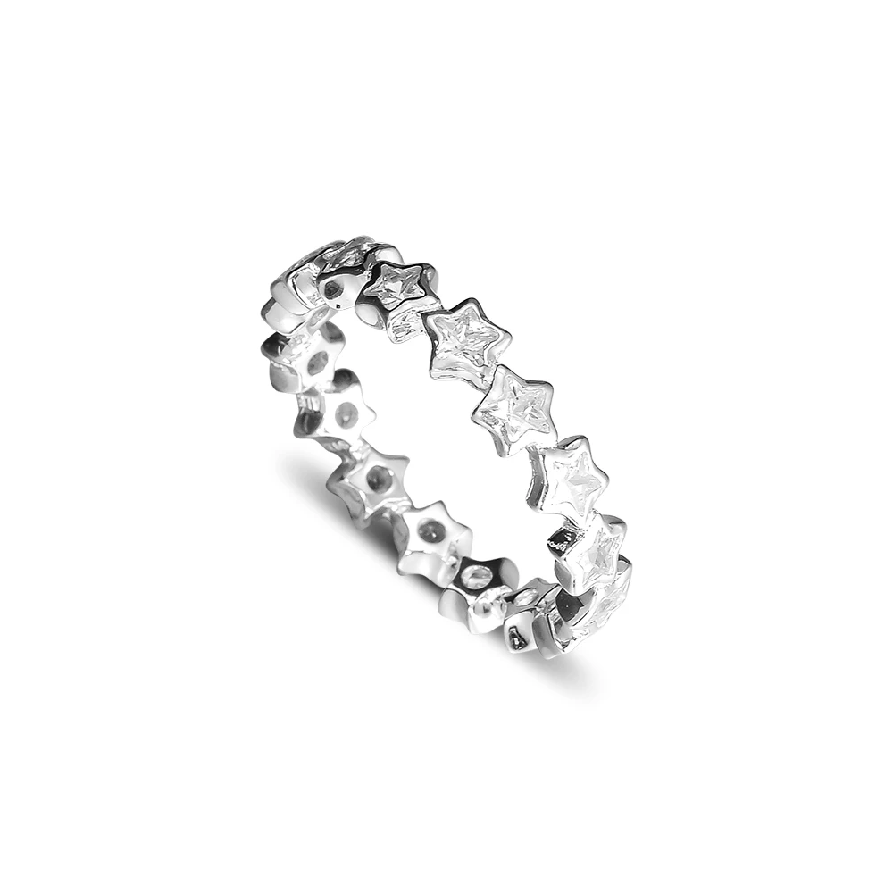 

Starshine Rings 100% Authentic 925 Sterling-Silver-Jewelry with Clear CZ Free Shipping