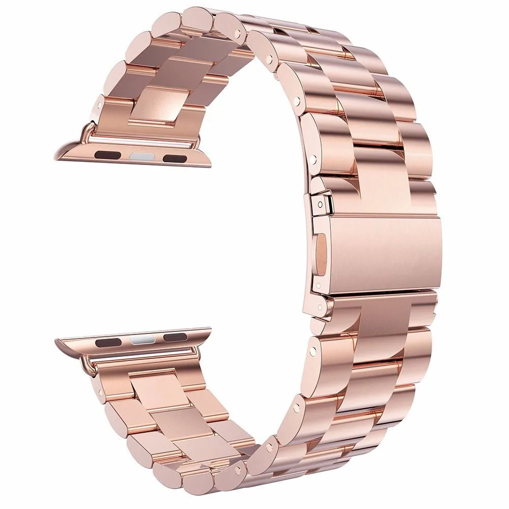 Rose Gold Ремешок из нержавеющей стали для Apple Watch 42 мм 38 мм 44 мм 40 мм браслет для iWatch 5 4 3 2 1 металлический браслет - Цвет ремешка: Rose Gold