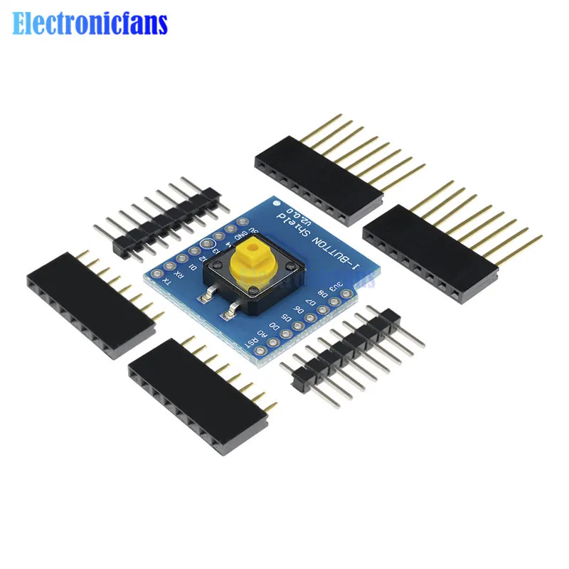 Щит с одной кнопкой для WeMos D1 Mini кнопочный модуль штырьковыми коннекторами|wemos d1|d1