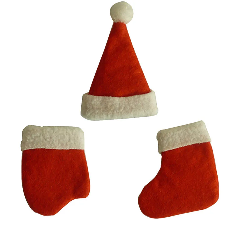 24 шт./компл. Рождественская шапка сумка для столовых приборов подарочные сумки