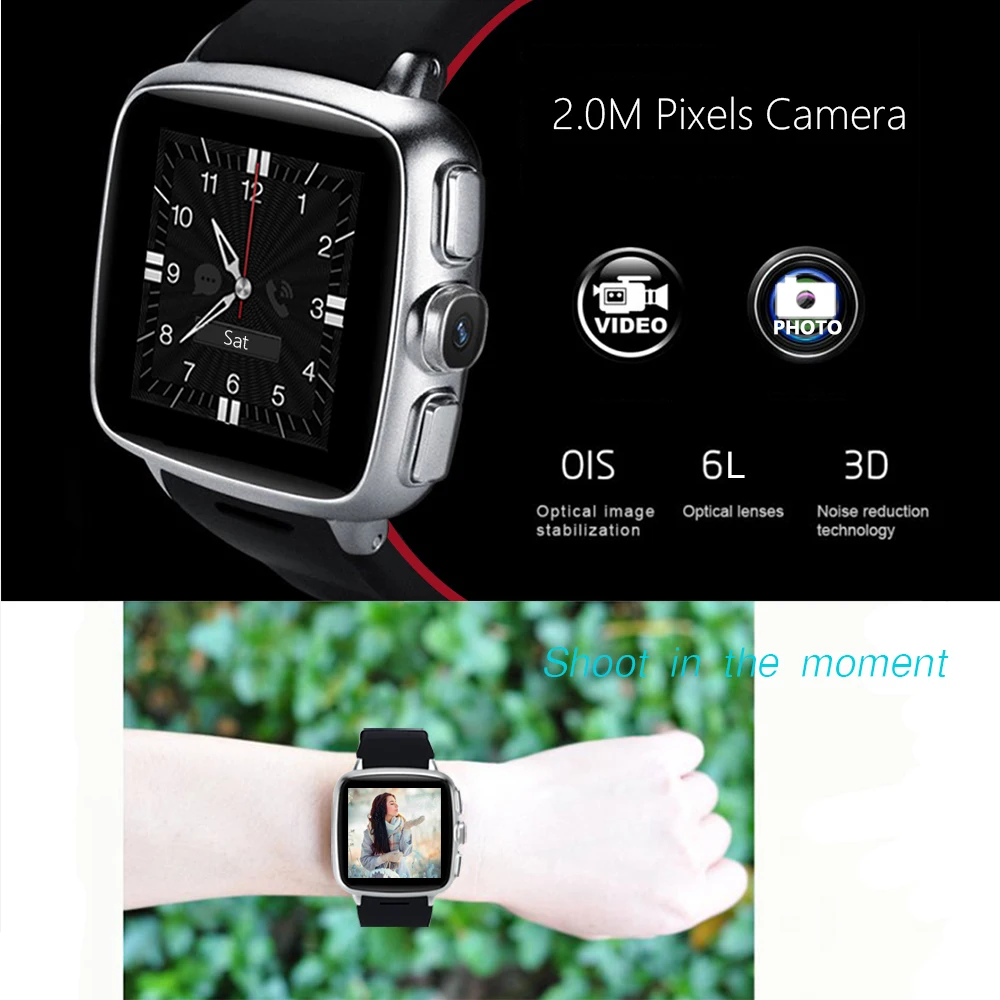 F05 Smart watch 3G Android 4.4 metel smart phone 1G RAM 8G ROM 2MP camera heart rate tracker Pedometer WIFI GPS smartwatch | Электроника