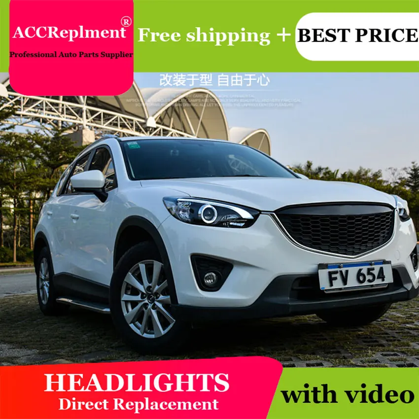 Стайлинг автомобиля для Mazda CX-5 фары ангельские глазки 13-15 LED light bar Q5 bi xenon lens Bulb