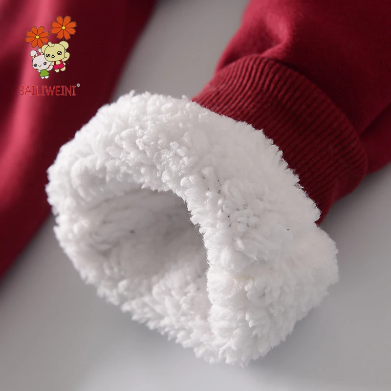 

2020 new winter boys and girls thick double cotton trousers embroidery children's casual trousers