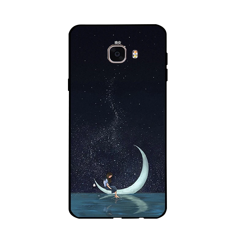 Чехол для Galaxy C7 ультратонкий черный мягкий чехол из ТПУ Samsung C7000 DIY телефона 5 7