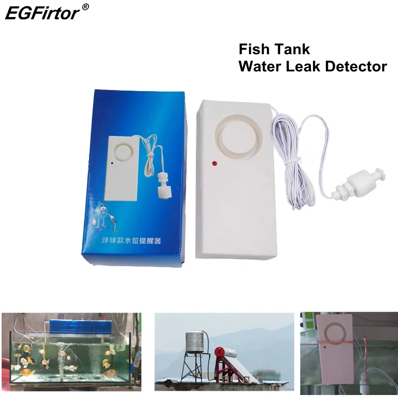 Дома сигнализации Fish Tank Сигнализация утечки воды Сенсор 115dB эхолот Автономный вода обнаружения лавинной рассылки оповещения переполнения охранной сигнализации