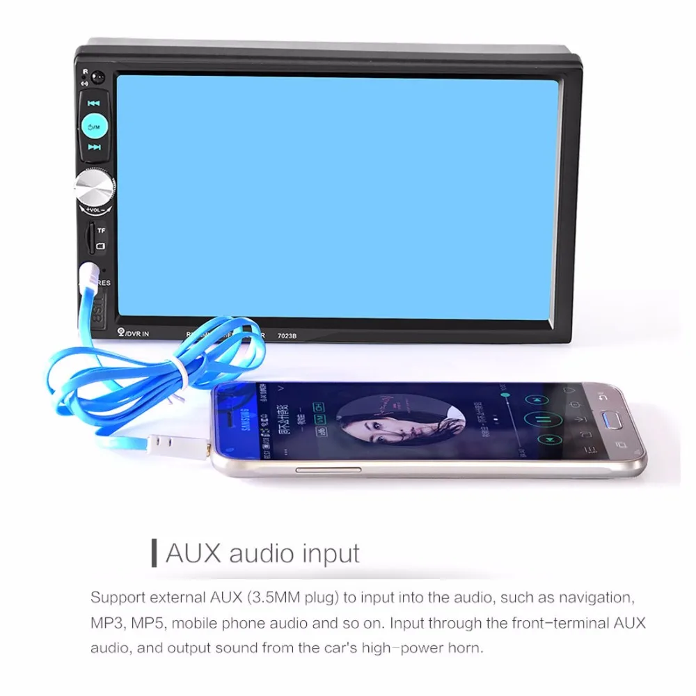 7023B 7 &quotдюймовый автомобильный 2DIN Сенсорный экран Авто Радио Видео Аудио MP4 MP5