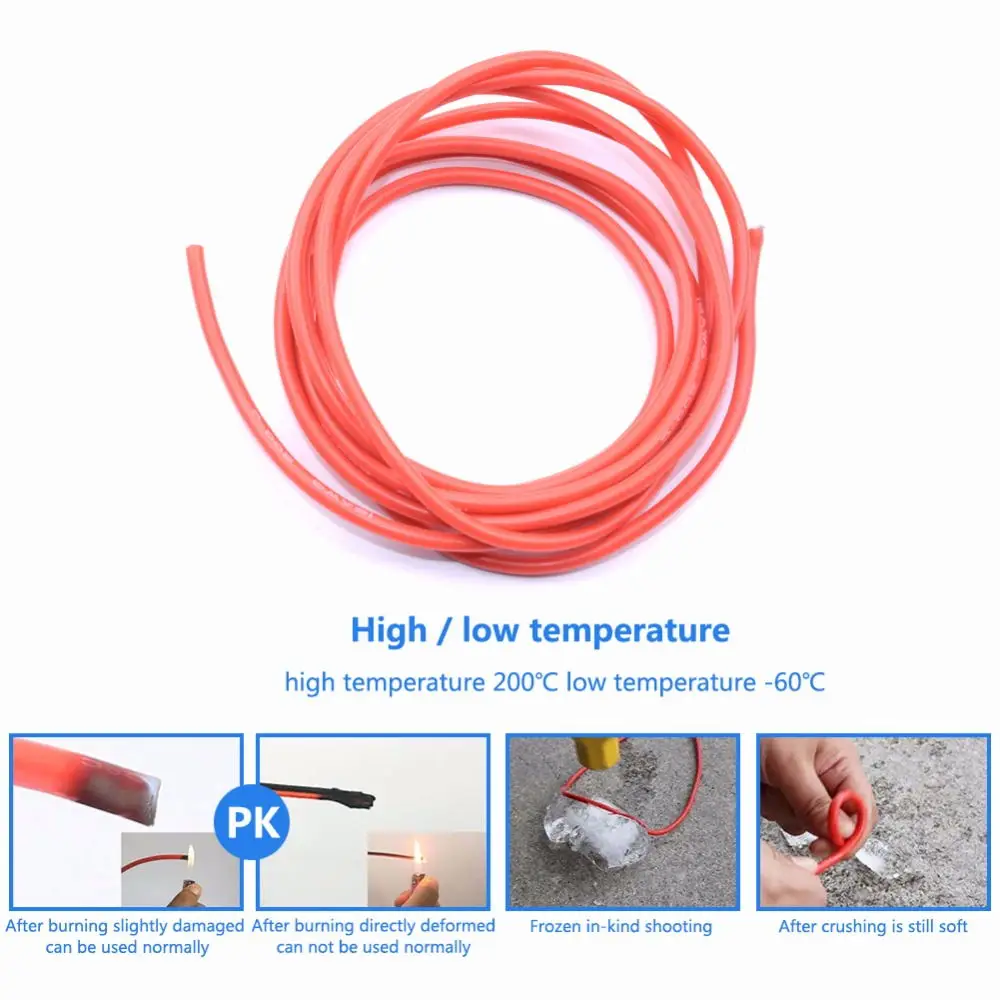 Гибкий резиновый кабель 20 22 24 26AWG провод из силиконовой резины гибкий плетеный 5