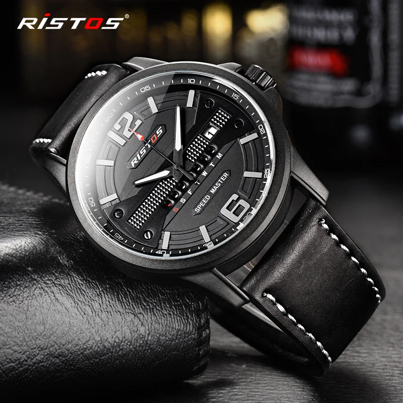 RISTOS Relogio Masculino часы мужские военные кварцевые s Лидирующий бренд роскошные
