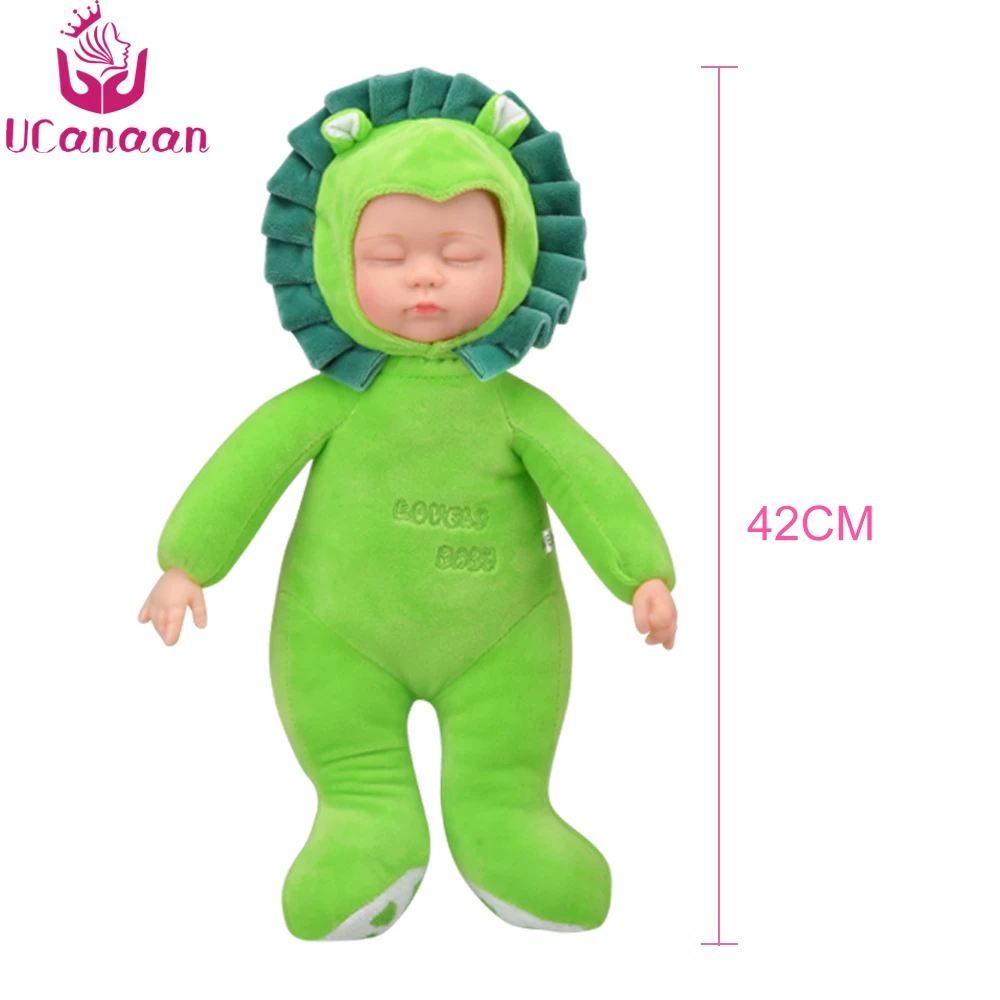 UCanaan 17 ''Спящая Детская кукла мягкие хлопковые плюшевые игрушки льва животных