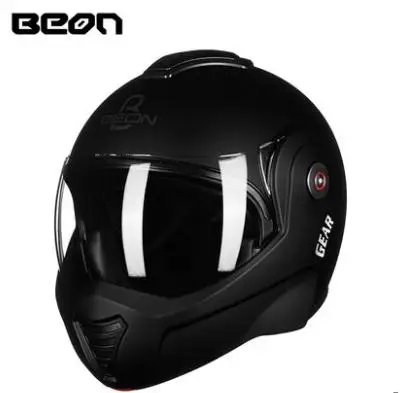 matt black BEON флип-ап мотоциклетный шлем модульный анфас шлем Мото шлем Casco Motocicleta Capacete шлемы ECE - Color: matt black