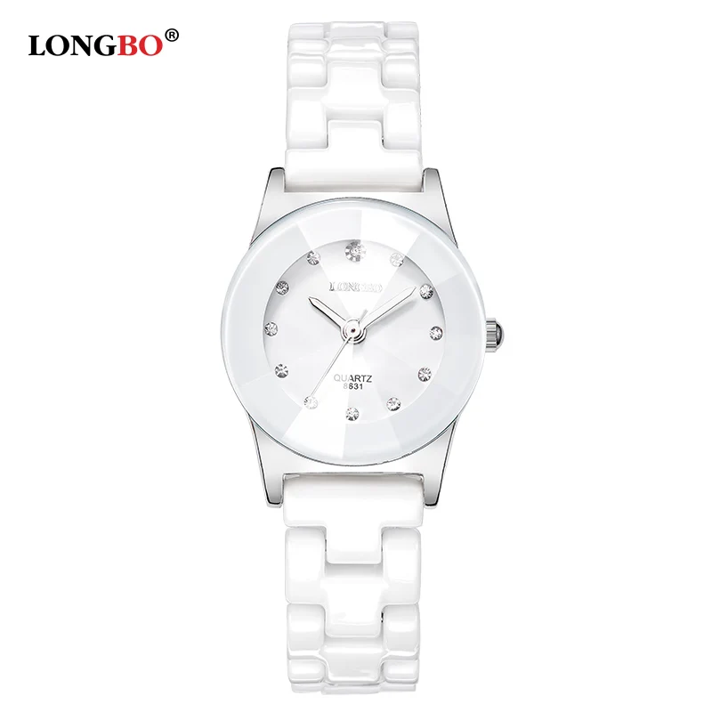LONGBO luxury женщины Керамические Часы Модного бизнеса кварцевые часы Элегантный