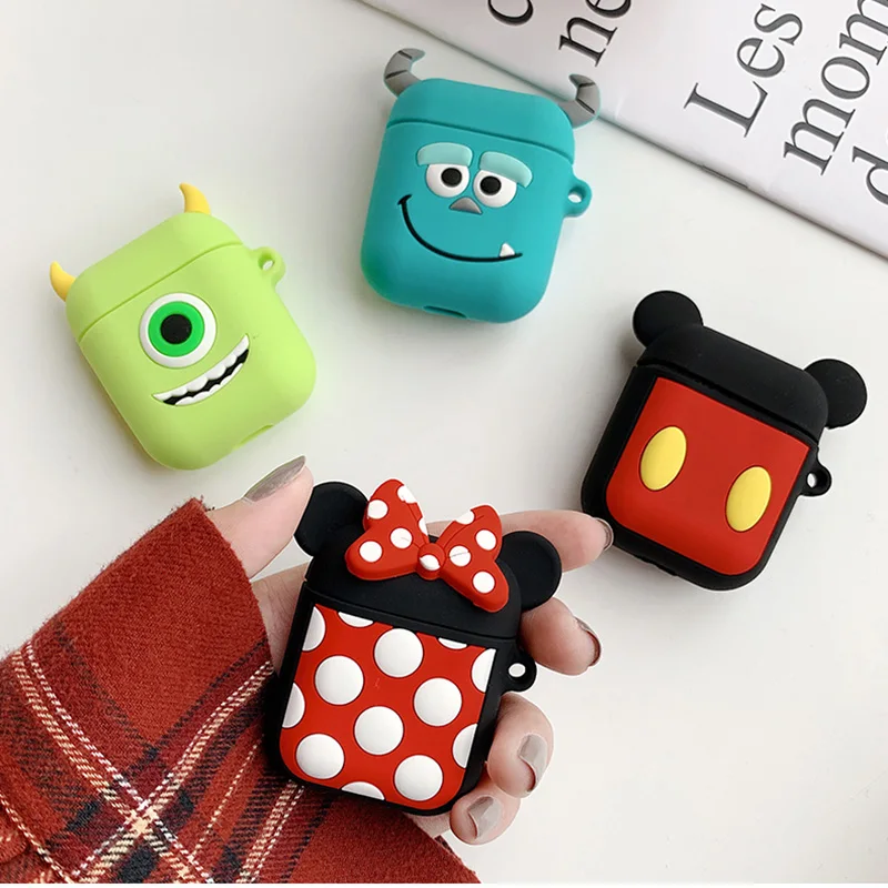 Милый мультяшный чехол для AirPods, противоударный защитный силиконовый чехол для наушников Apple, аксессуары для зарядного устройства