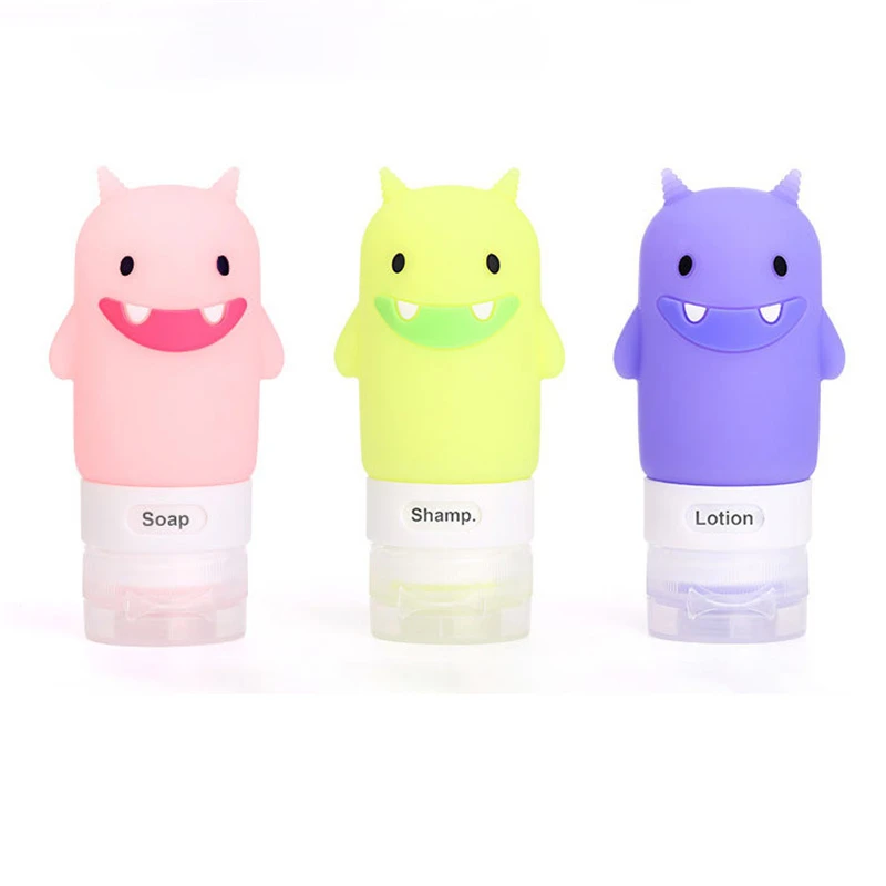 4pcs/set Leak Proof Refillable Portable Size Toiletry Containers for Shampoo Lotion Liquid Camp Vacation Accessory Cute Style | Дом и сад