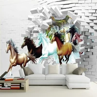 custom any size 3d wall murals wallpaper classic horse broken landscape fresco living room tv sofa backdrop papel de parede