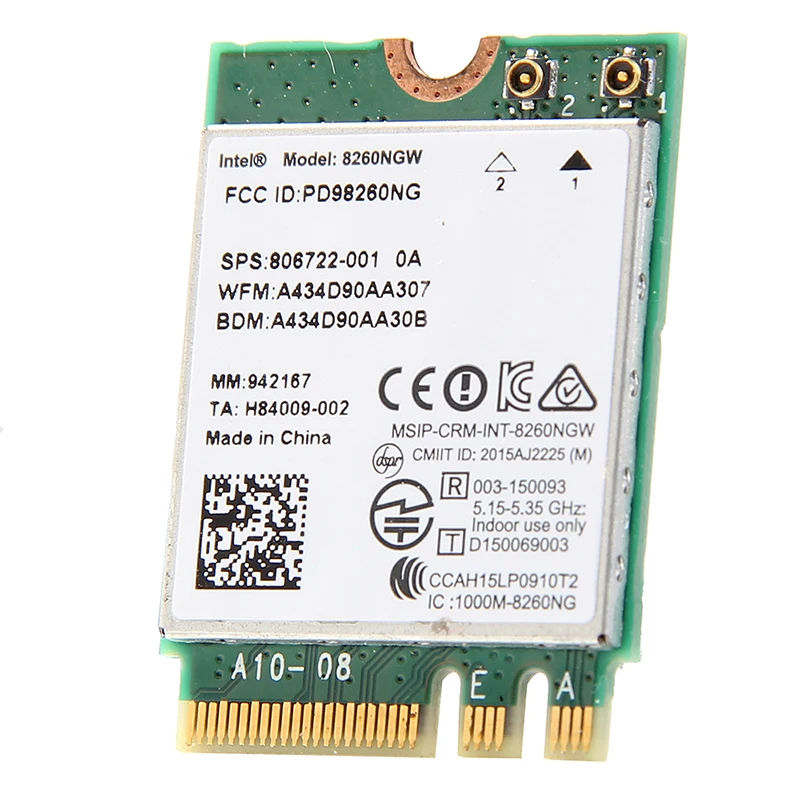 Новый для HP Intel Беспроводной-AC 8260 8260NGW NGFF 2x2 Wi-Fi 802.11ac 867 Мбит/с WiFi + Bluetooth 4.2 Тетрадь WLAN