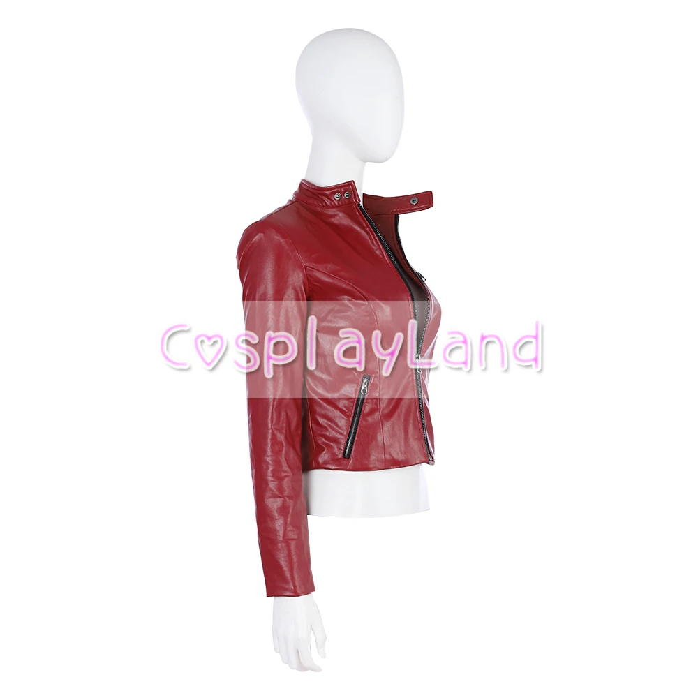 New Game Cosplay Resident Evil 2 Claire Costume For Halloween Party Women Coat Custom Made Leather Jacket Tops | Тематическая