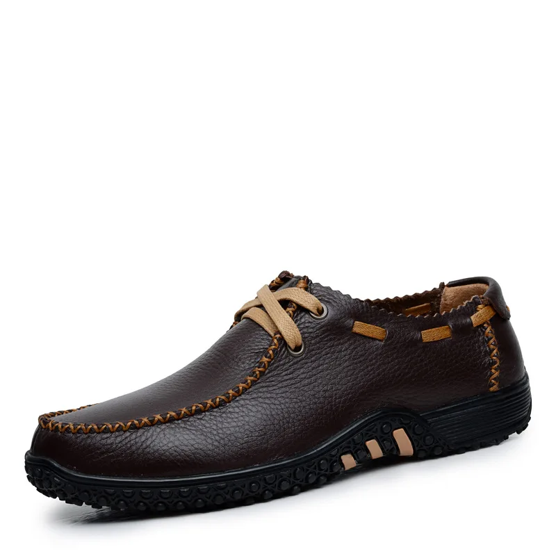 coffer men shoes Merkmak/повседневная мужская обувь из натуральной кожи; модная дышащая обувь для вождения в деловом стиле; мужская обувь на плоской подошве размера плюс 37-47; Прямая поставка - Цвет: coffer men shoes