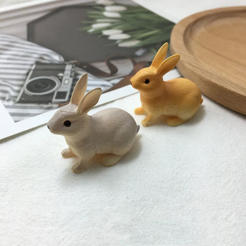 random style 2 шт. милый искусственный серый кролик микро Ландшафтный Декор Diy Смола животное Очаровательная Подвеска Бижутерия фурнитура детские подарки F352 - Окраска металла: random style
